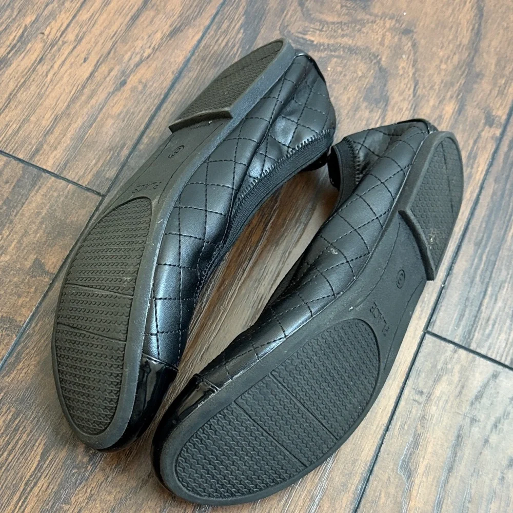 Black Quilted Ballet style Flats